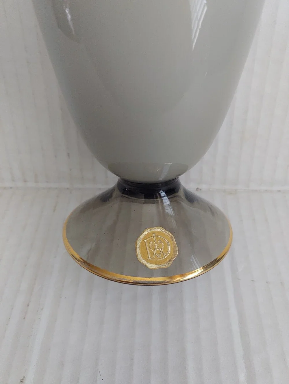 Palomino Horse Soft Gray with Gold Trim & Seal Stamp RARE Drinking Glass Cup